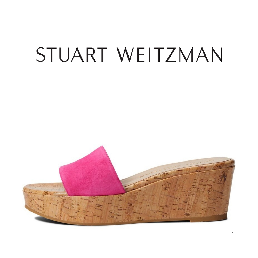 Stuart Weitzman Summer Wedge Magenta Size 6 B - Picture 3 of 5